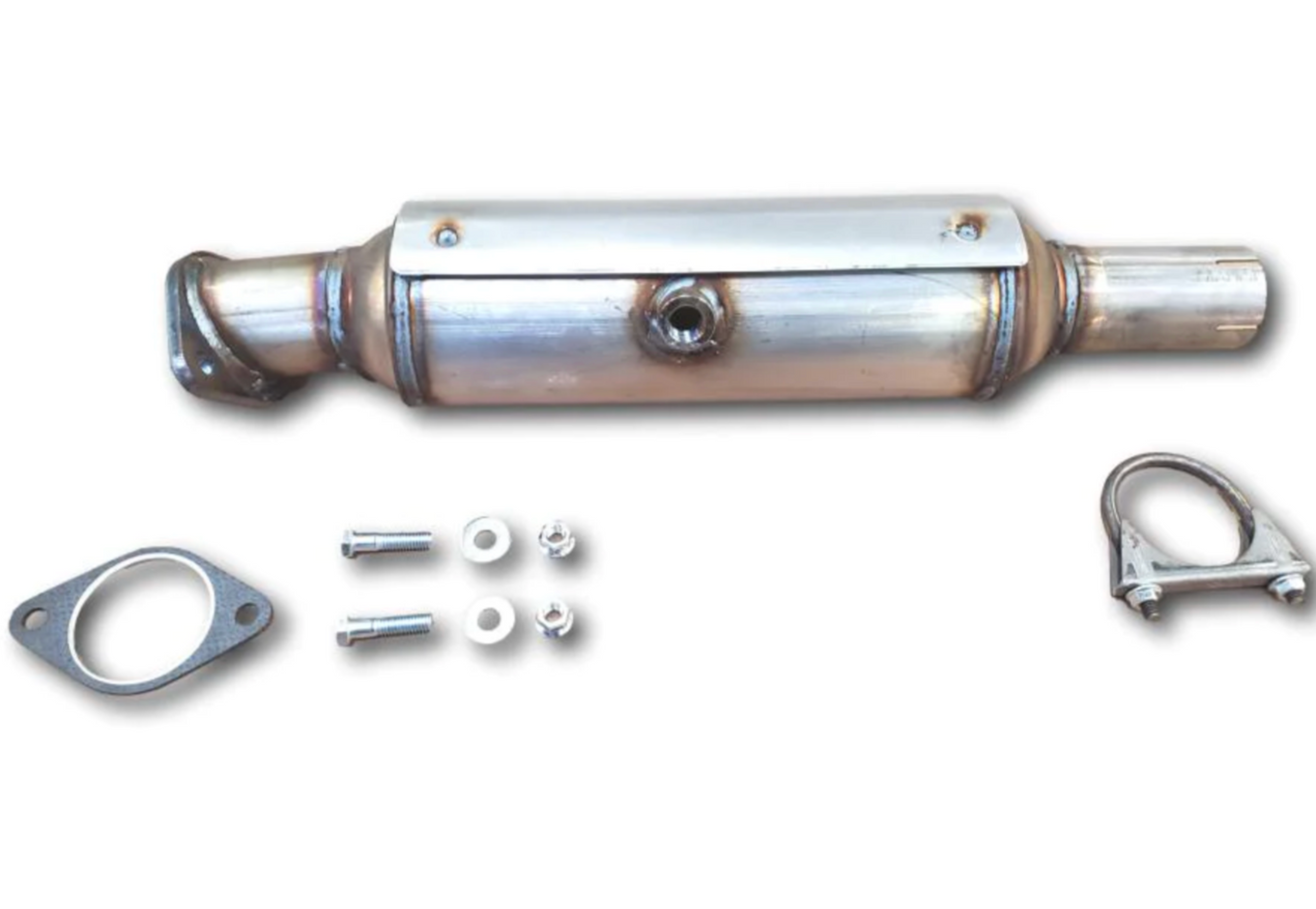 What feature enhances the emissions reduction in this catalytic converter?